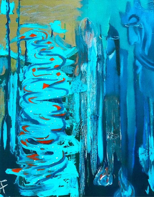 Blue Auras ORIGINAL CANVAS